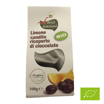Cuor di limone - Scorza candita di limone IGP ricoperta di cioccolato 100g BIO