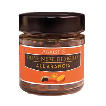 Olive Nere di Sicilia all’Arancia 120g